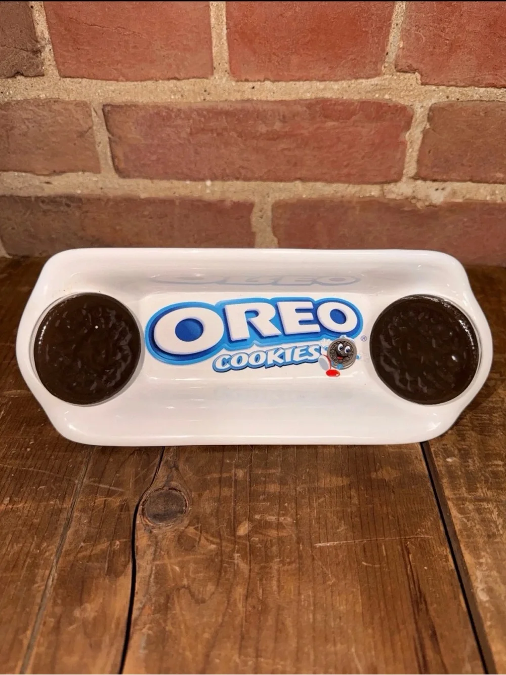 Oreo Ceramic Tray and Mug Set - White & Blue Cookie Holder